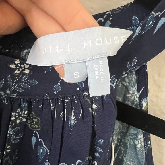 NWT Hill House Sz S Giselle Dress Charm Scallop Floral Maxi Dress Blue Cottage - Picture 3 of 11